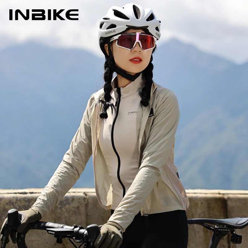 INBIKE 여성용 사이클링 바람막이, 속건성 MTB 긴팔 상의, 로드 산악자전거 재킷, 용수철 가을