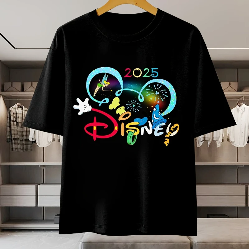 

Disney Mickey Mouse Pattern Men's T-shirt Women's T-shirt Summer New Unisex Couples Oversized Street Wear