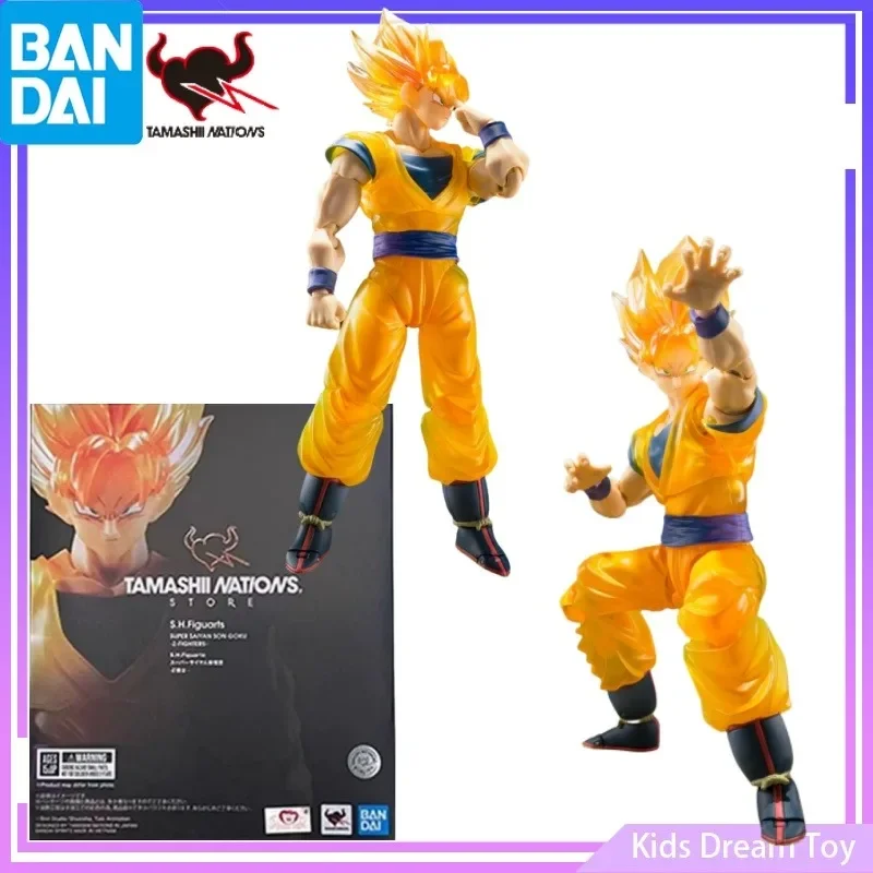 

Bandai в наличии, оригинальные S.H.Figuarts Dragon Ball, аниме, SUPER SAIYAN SON GOKU-Z-FIGHTERS-фигурки, игрушки, коллекционные ПВХ