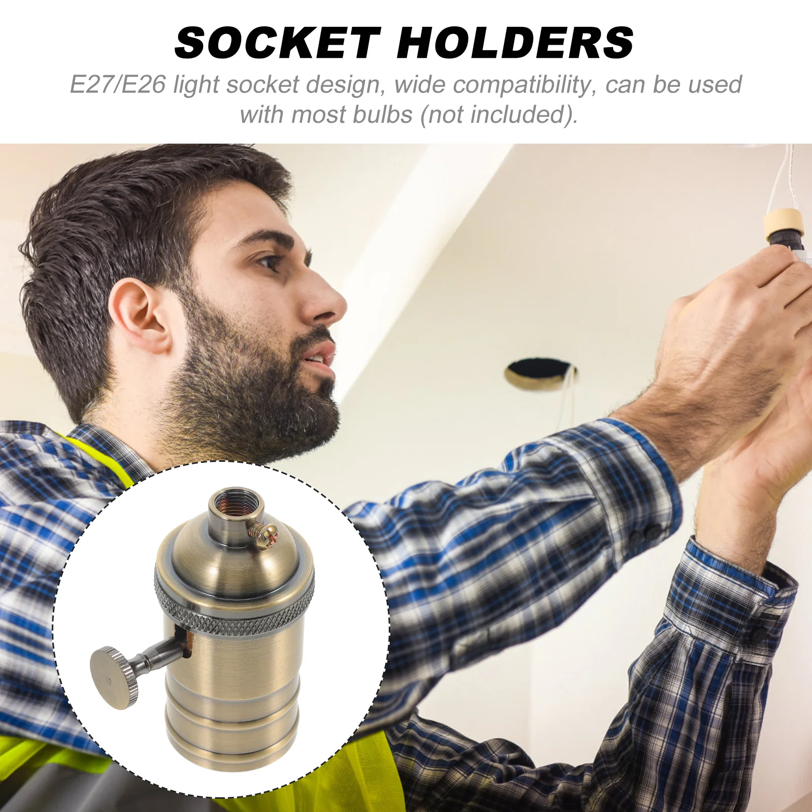 

E27 Lamp Socket with High Quality Metal Build Retro Light Base for DIY Lighting Fixture Restoration Project Supplies