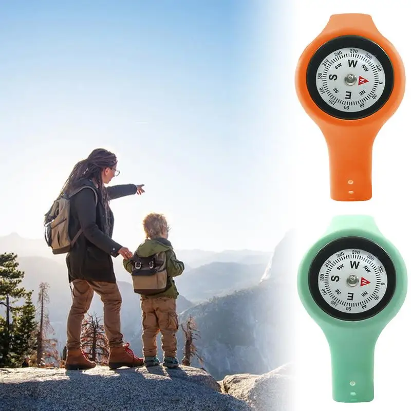 Outdoor Wearable Wrist Compass Precision Damping Fluid Compass Waterproof Outdoor Camping Hiking Travel Climbing Survival Tool