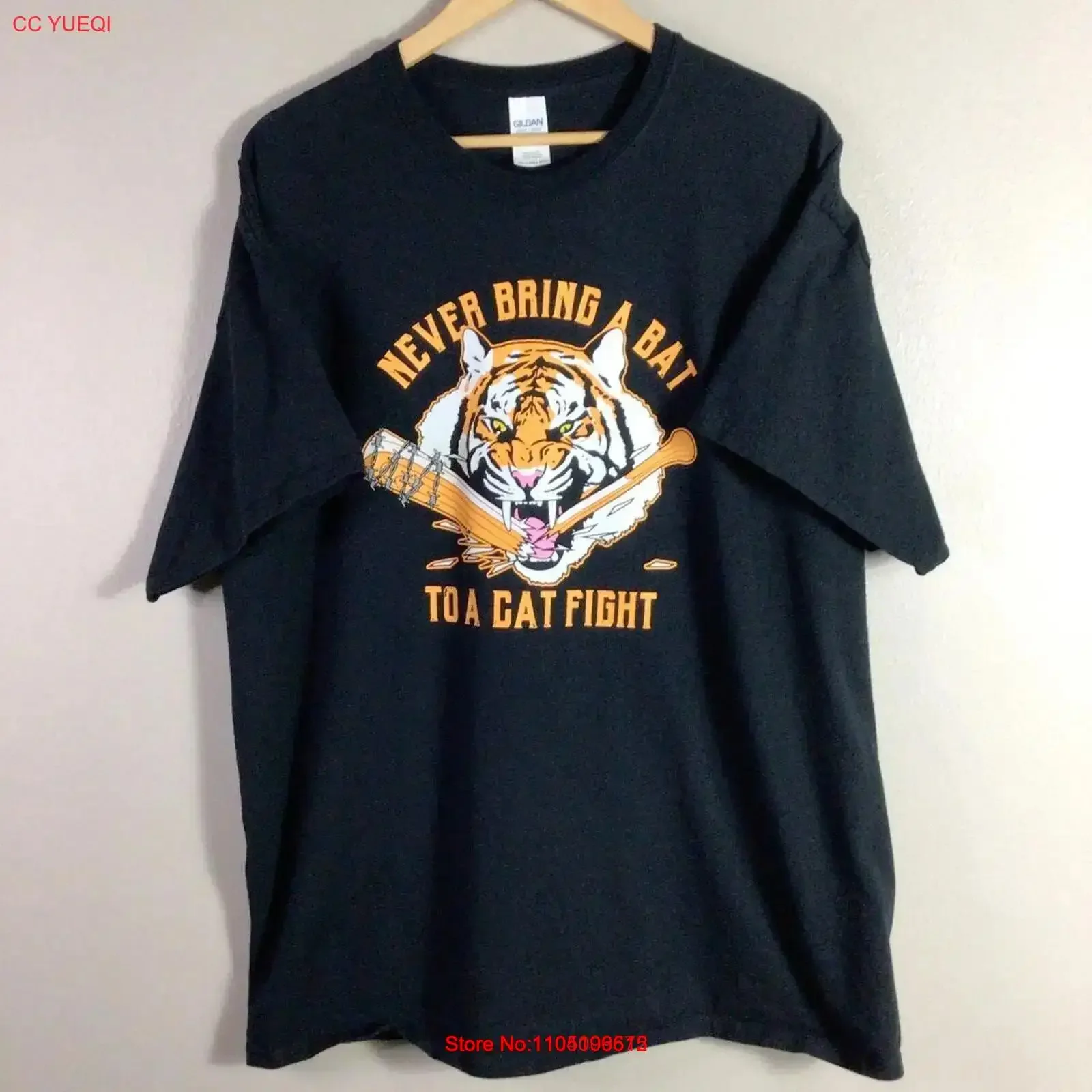 tigres-walking-dead-shiva-bat-to-a-cat-fight-t-shirt-2xl-vintage-lave-legerement-elegant-haut-tendance-pour-un-usage-quotidien-decontracte