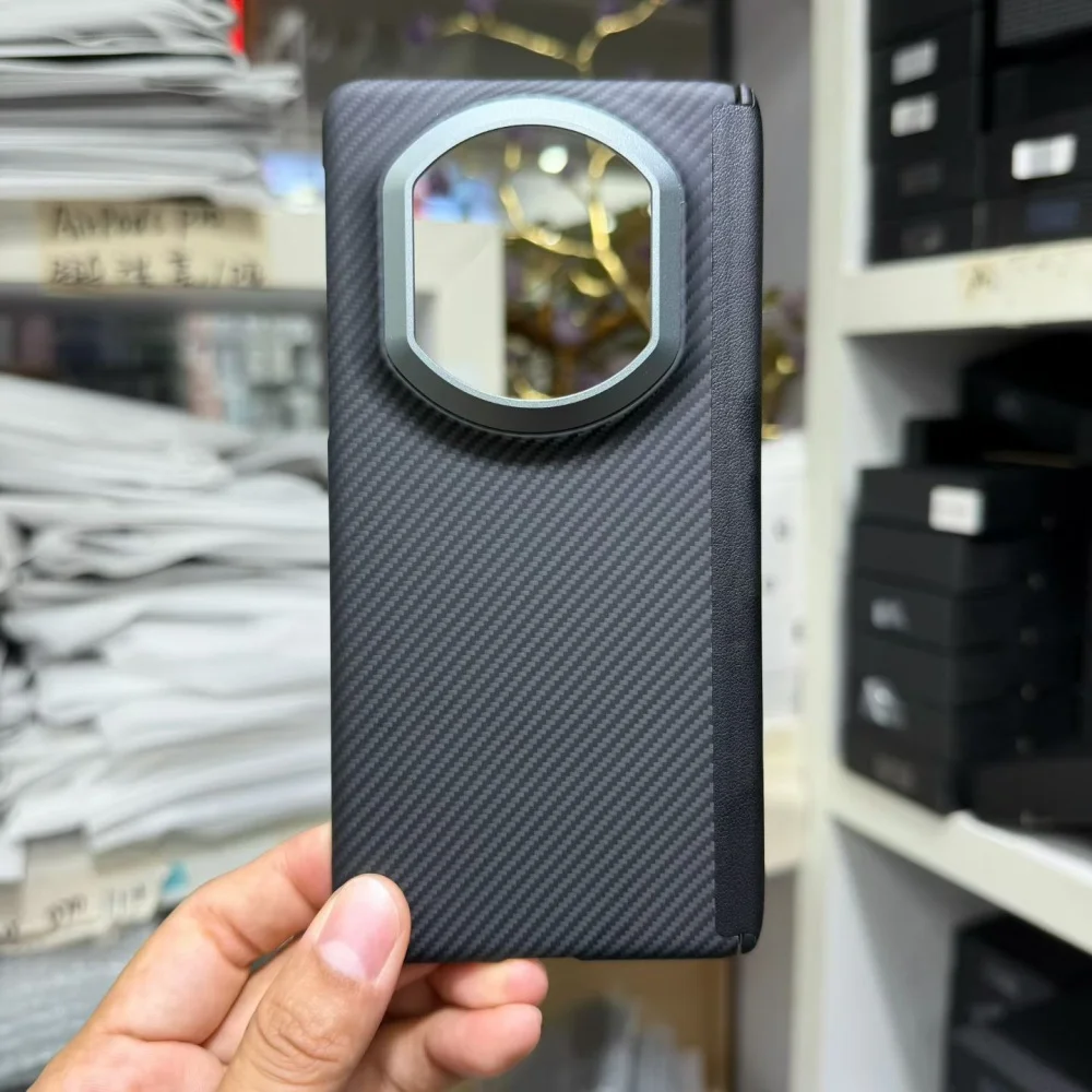 

Genuine Aramid Carbon Fiber Magnetic Case For Huawei Mate X7 Hinge Back Cover