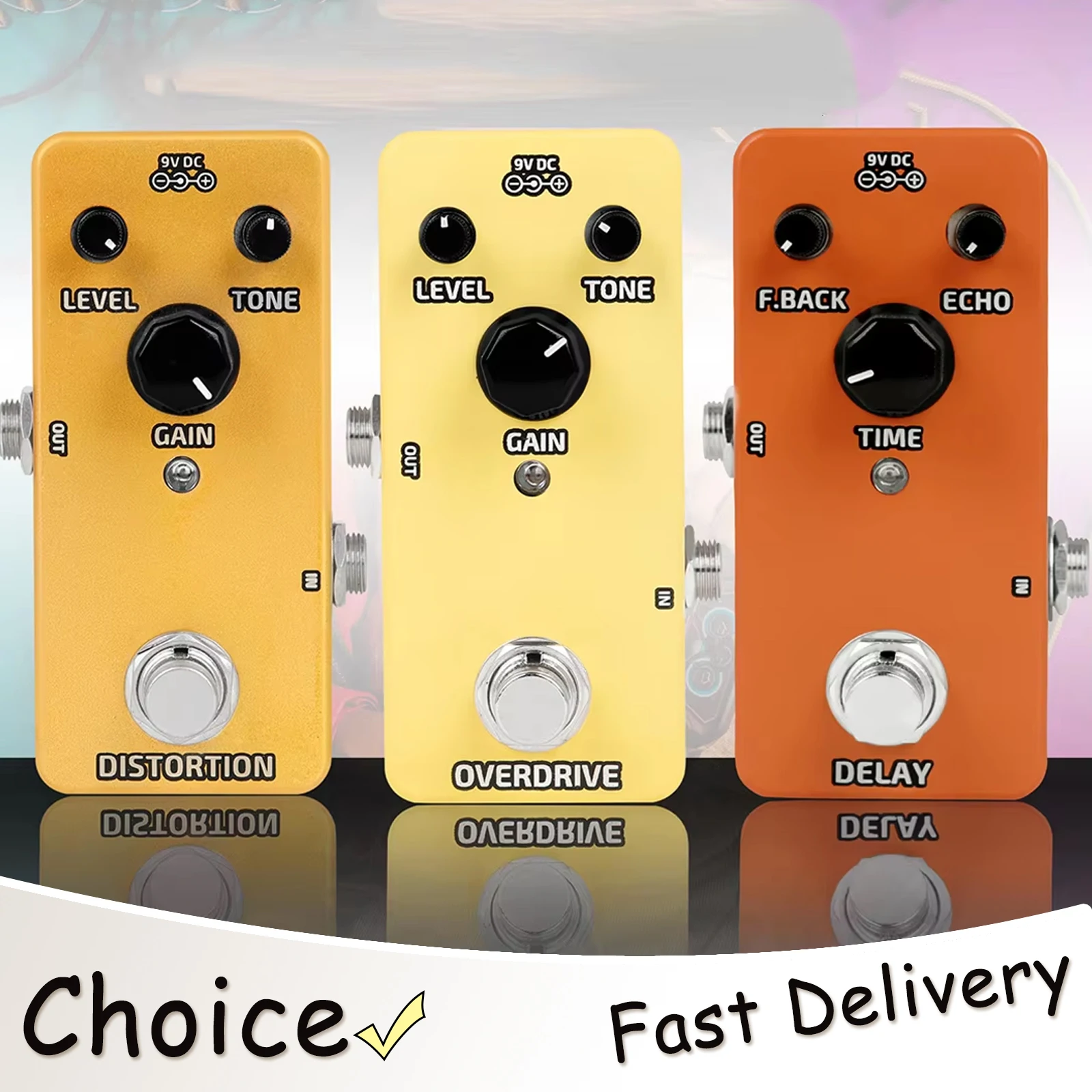 Pedal de Efeitos para Guitarra IRIN, Pedal de Guitarra Elétrica com Overdrive/Distorção/Delay, Acessórios e Peças para Guitarra Elétrica