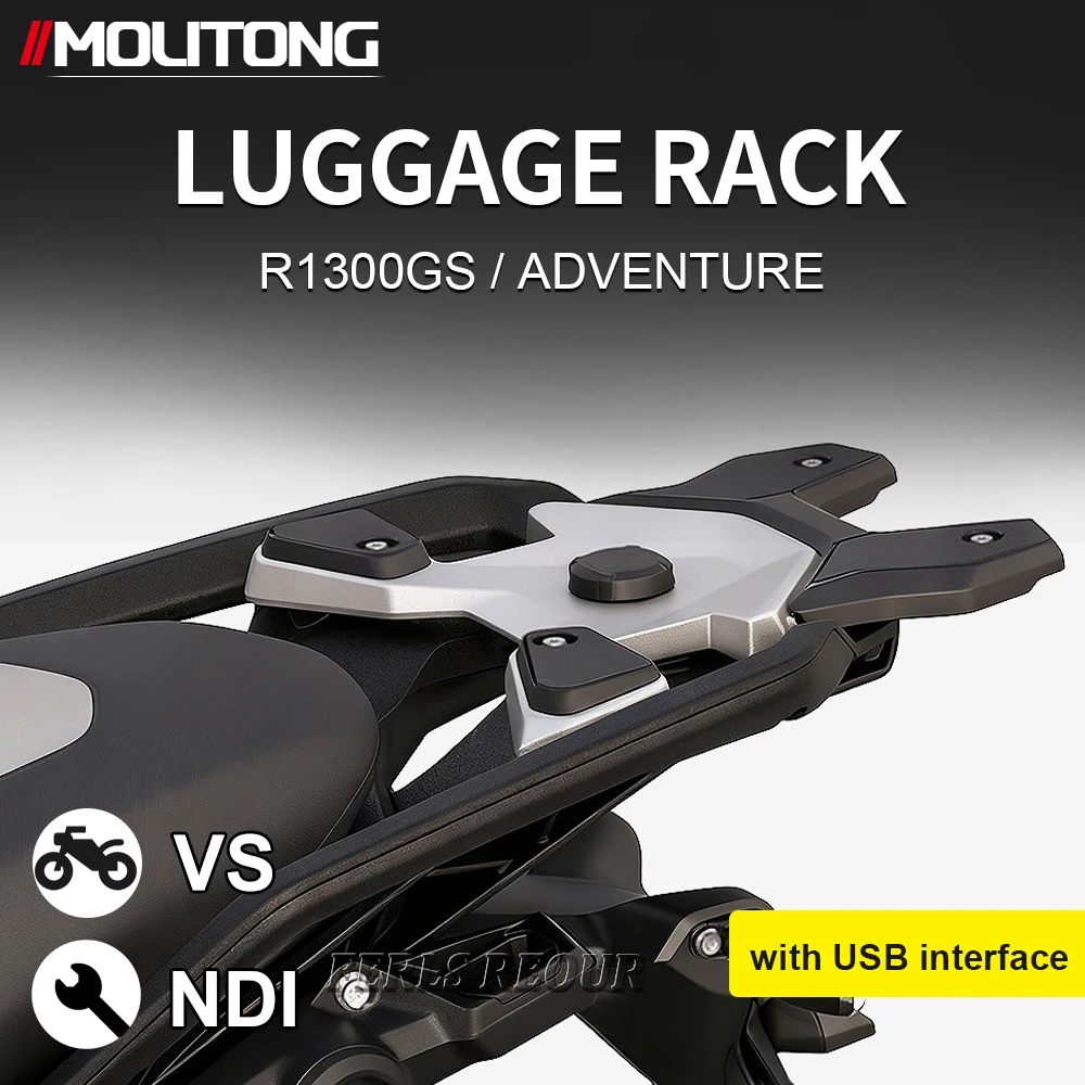 

For BMW R1300GS/GS ADV Top Box Extension Plate with USB Port 2023-2025 - Fits Both Models, Stable, No Drilling Needed