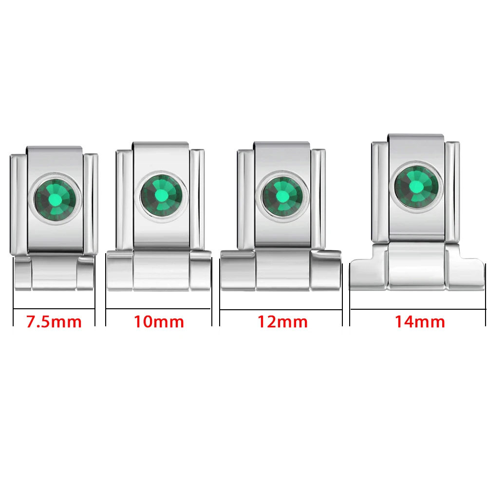 URING Design Strap Connector Adapter for SmartWatch Accessories Stainless Steel Italian Charm Link Fit 9mm Bracelet DIY Jewelry