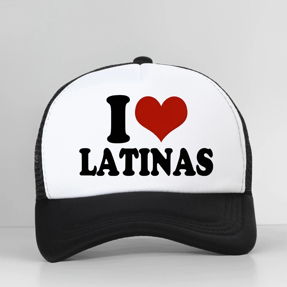 Funny Red Heart Love Latina I Love Latinas Baseball Cap Men Casual Fashion Harajuku Summer Style Hipster Snapback Hat