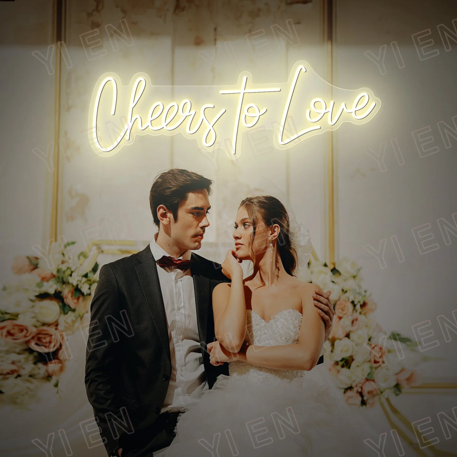 Imagem -02 - Custom Neon Sign For Wall Decoration Cheers to Love Weeding Bar Casa Quarto Festa de Casamento Decoração Gif