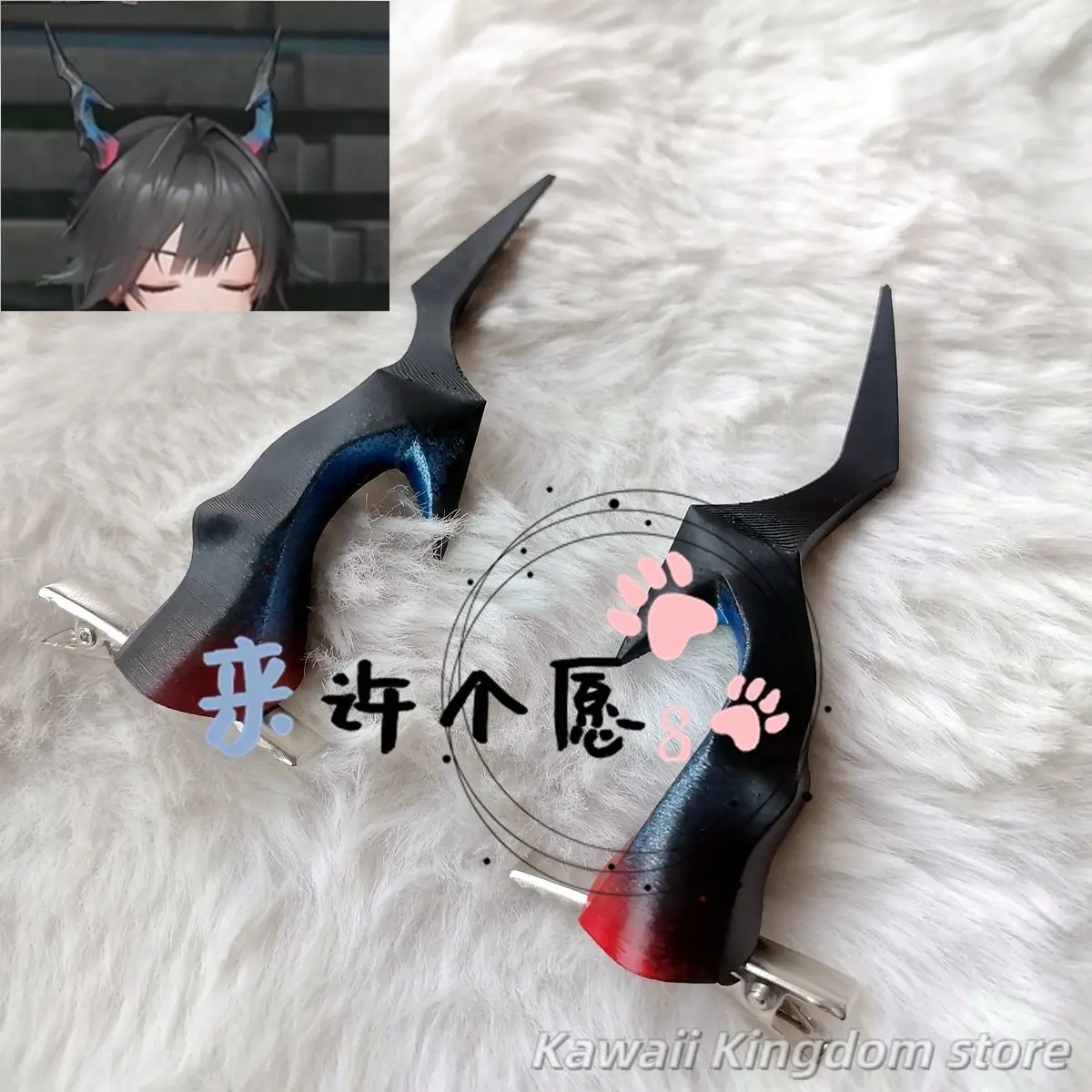 

Аниме косплей Arknights CHEN QIANYU угловой головной убор аксессуары для волос реквизит 3D печать талисман студенческий аксессуар подарок для фанатов