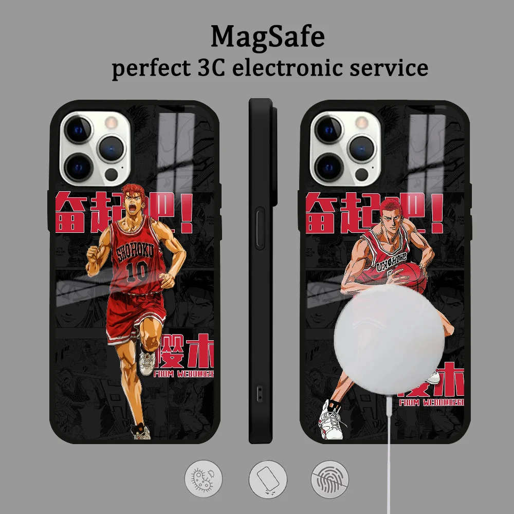 Basketball Slam Dunk Phone Case For IPhone 16 15 14 13 12 11 Pro Max Plus Mini Magsafe Mirror Wireless Magnetic Cover