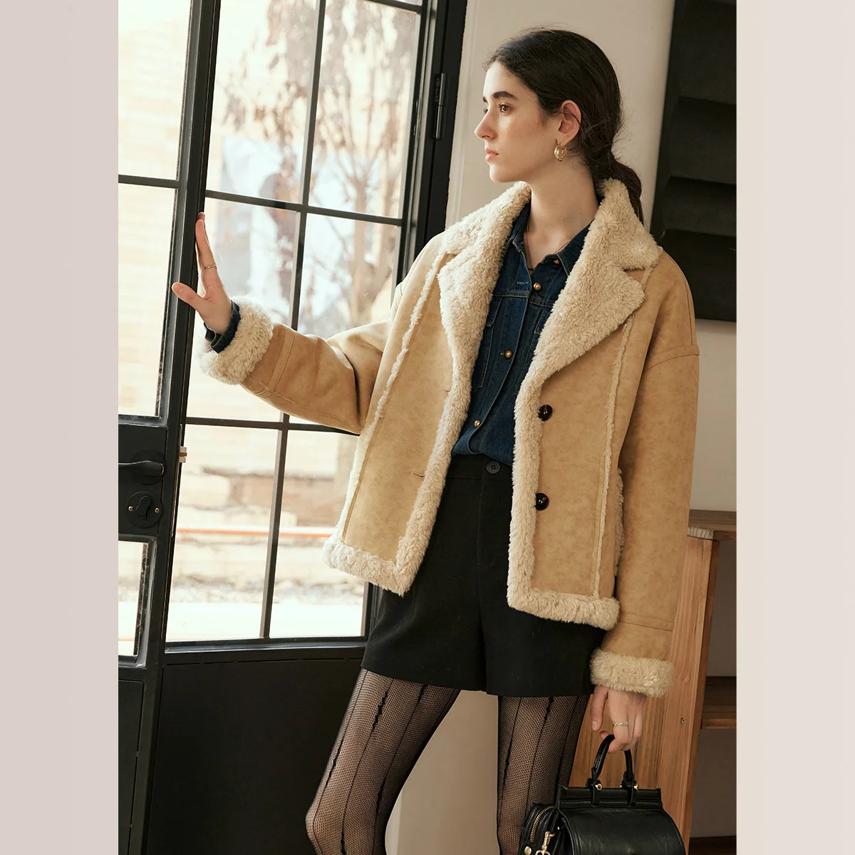 OLrain Faux Fur Coat Winter Woman 2025 Long Sleeve Luxury Thickened Warm Tops Lady Casual Notched Lapel Outerwear GW56DP95292