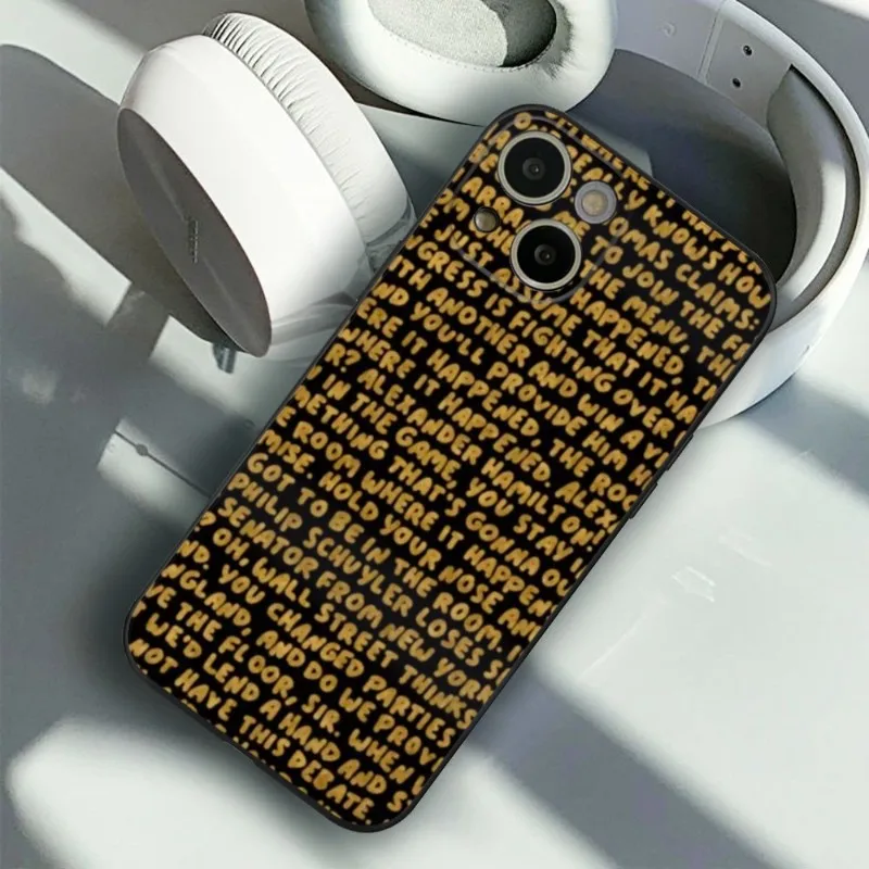 Hamilton Musical Lyrics Phone Case FOR IPhone 14 13 11 12 Pro 8 7 Plus X 13 Pro MAX XR XS MINI SE 2020 Black Covers