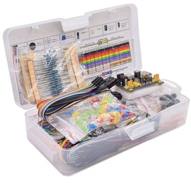 New Breadboard Set Electronics Component Starter DIY Kit With Plastic Box For Arduino UNO R3 Component Package