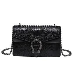 Luxury Handbags Crossbody Shoulder Purse For Women Snake Printed Leather Evening Clutch Chain Strap Satchel Bag Bolsa Feminina