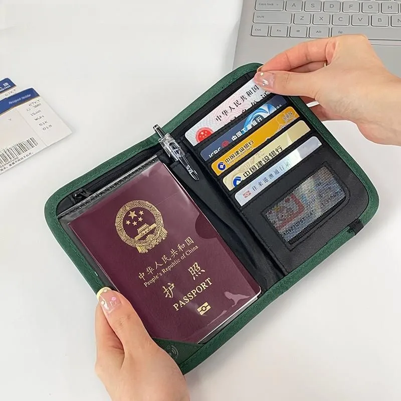 

Portable Travel Passport Wallet Card Holder Anti-Theft Secure Personal ID Storage Solution Integrated Design Compact Size