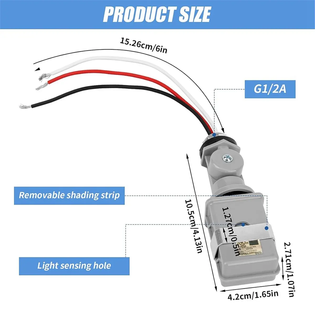 NEW Photocell Sensor for Outdoor Lighting, Dusk to Dawn IP54 Waterproof Photoelectric Switch with Swivel Mount