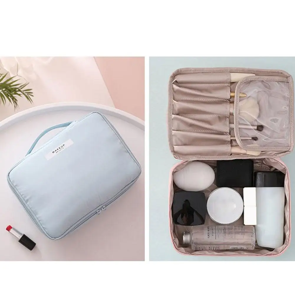 Large Capacity Portable Makeup Bag Multifunctional Cosmetic Storage Bag Women Travel Waterproof Washing Makeup Brush Organizer