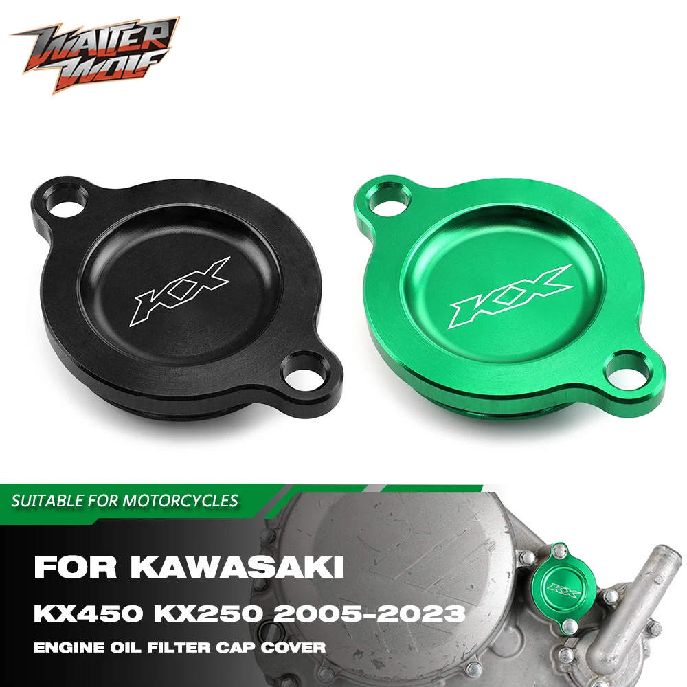 

KX250 KX450 Engine Oil Fliter Cap Cover For Kawasaki KX450X KX450F KX250X KX250F KX 250 450 X/F/SR 450F 250X 250F 450X 2005-2024