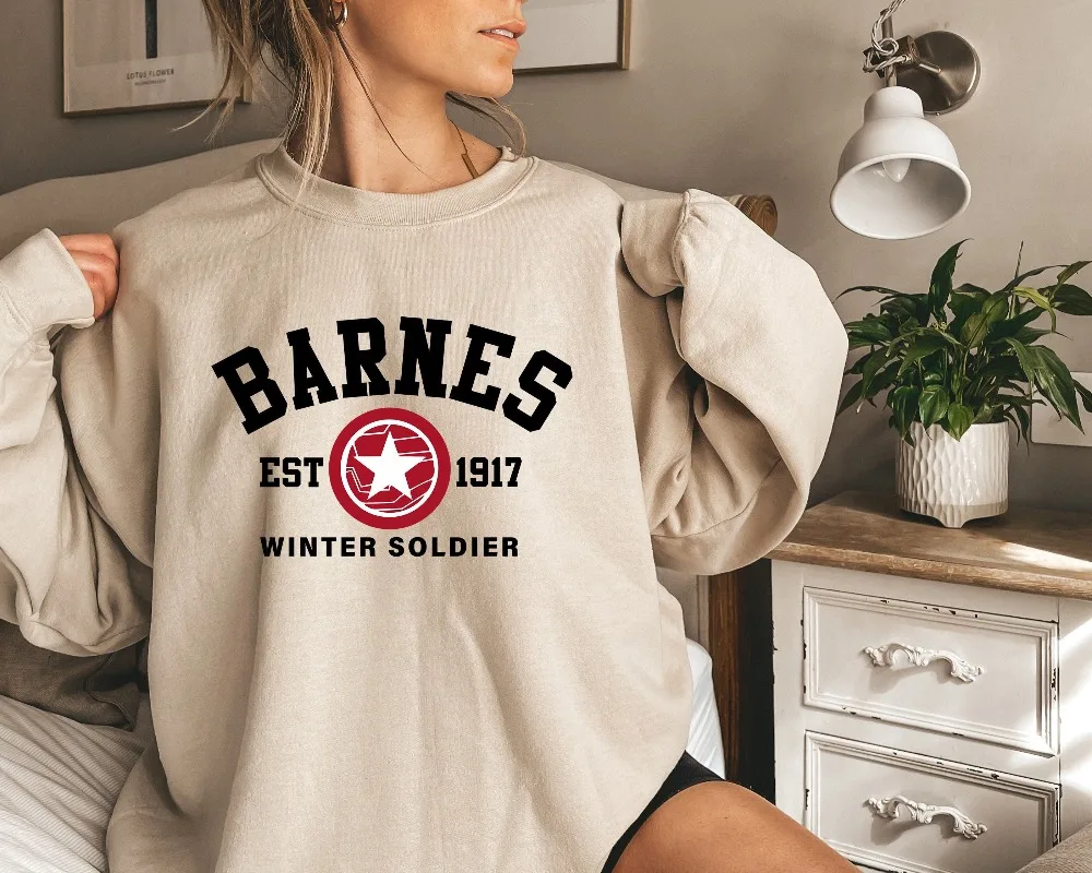 

Barnes Sweatshirt Barnes 1917 Sweatshirt Bucky Barnes Winter soldier Sweatshirt Avengers Sweatshirt Superhero Sweatshirt