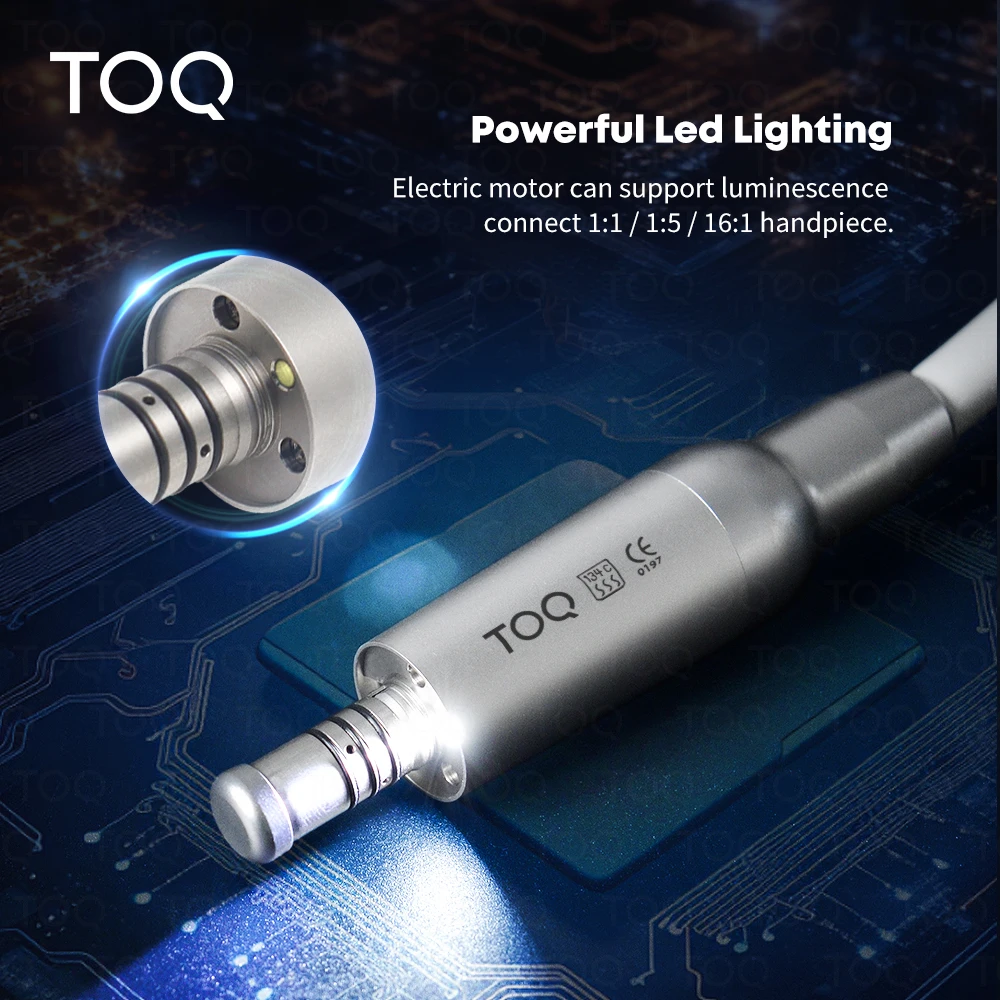 Dental Brushless Electric Motor with Internal Water Spray and LED Connector Portable Micromotor for Fiber Optic 1:1 1:5 4:1 16:1 - view 3