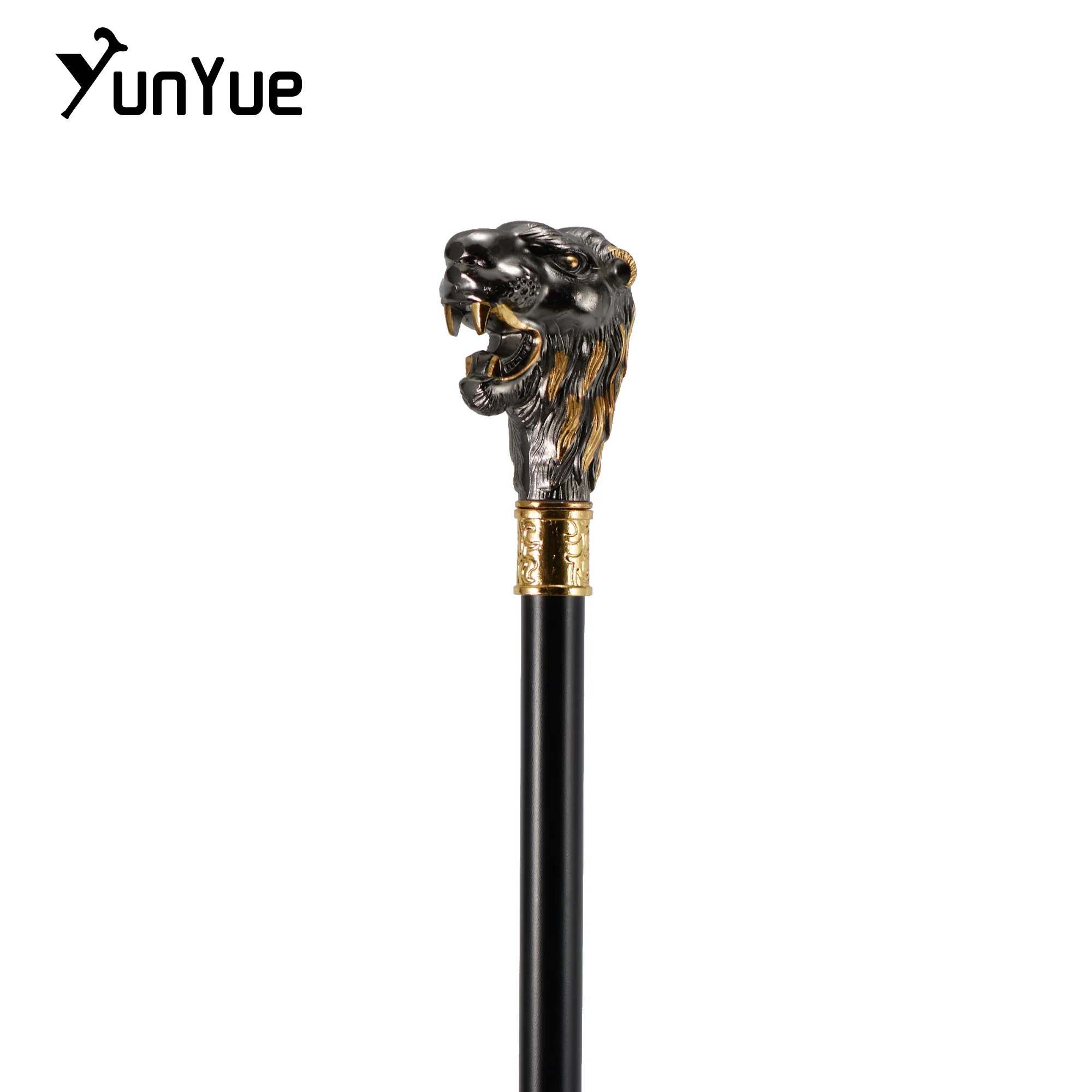 الأسود والذهبي الأسد الملك رئيس موضة عصا للمشي للحزب ديكور عصا للمشي شهم أنيقة تأثيري قصب مقبض 93 سنتيمتر #3