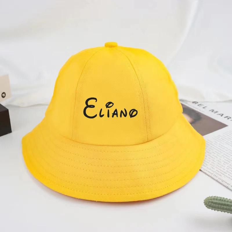 Personalized Printing Small Yellow Hat For Children, Japanese Small Meatball Fisherman Hat, Kindergarten Student Safety Helmet