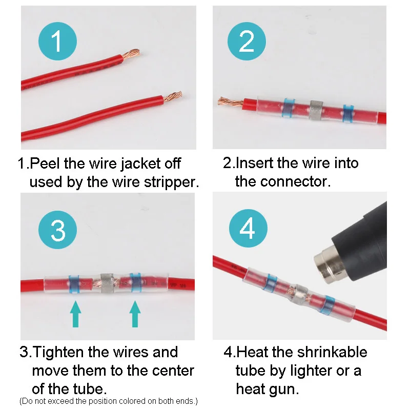 5/10/20/30PCS Heat Shrink Waterproof Solder Seal Sleeves Butt Wire Connectors Electrical Insulated Cable Splice Terminals