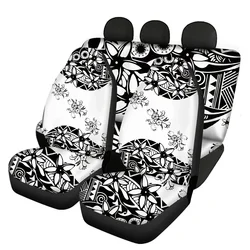 Car Seat Cover for Front Back Hawaiian Polynesian Tribal Coral Plumeria Women Men's Cool Sedan Anti-skid Cushion Hot