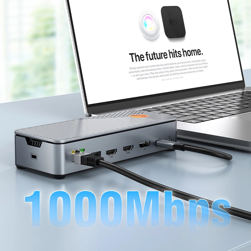 Cabletime usb c docking station hub usb c para 8k 4k hdmi dp 1000mbps pd 100w usb3.0 para macbook macos windows tablet portátil