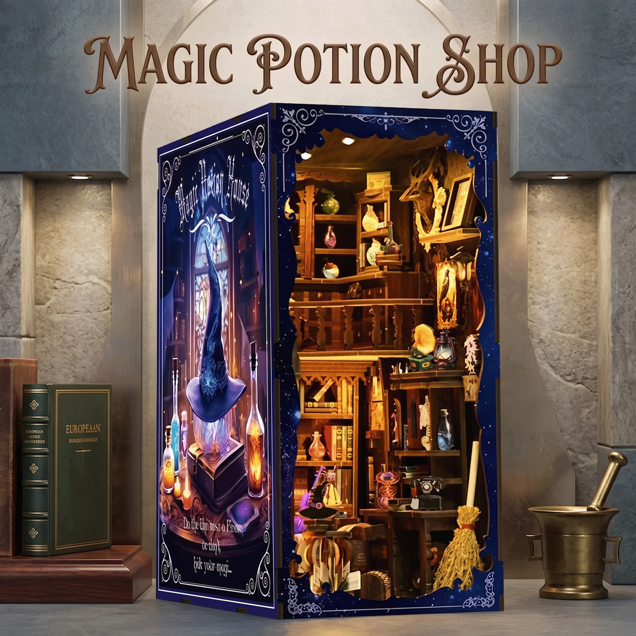 Model Kit Wood - Magic Potion Shop DIY Book Nook