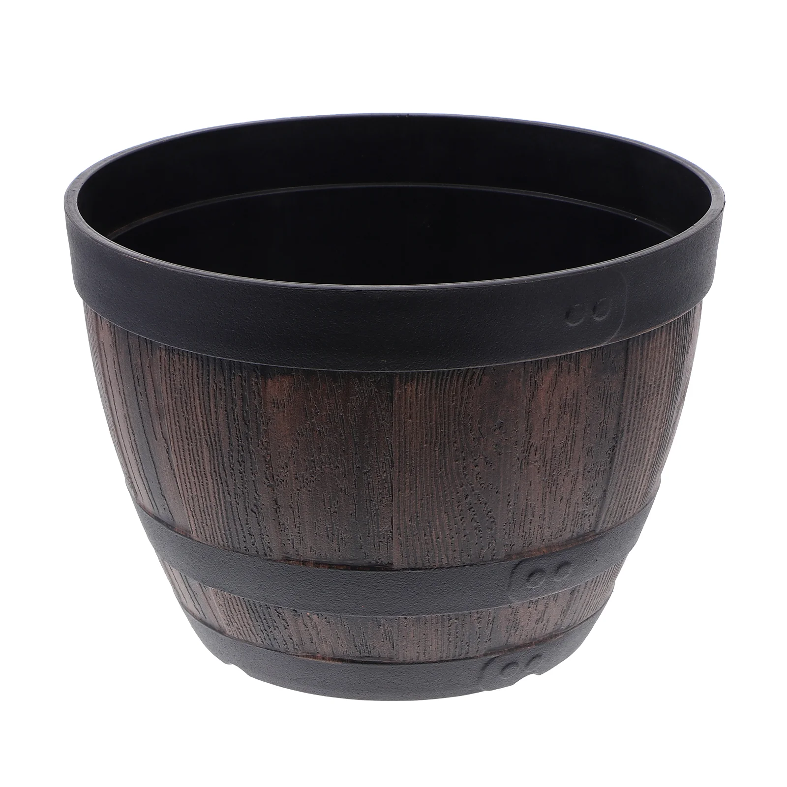 

Flowerpot Retro Decor Wooden Barrel Plastic Succulent Planters Bucket Container