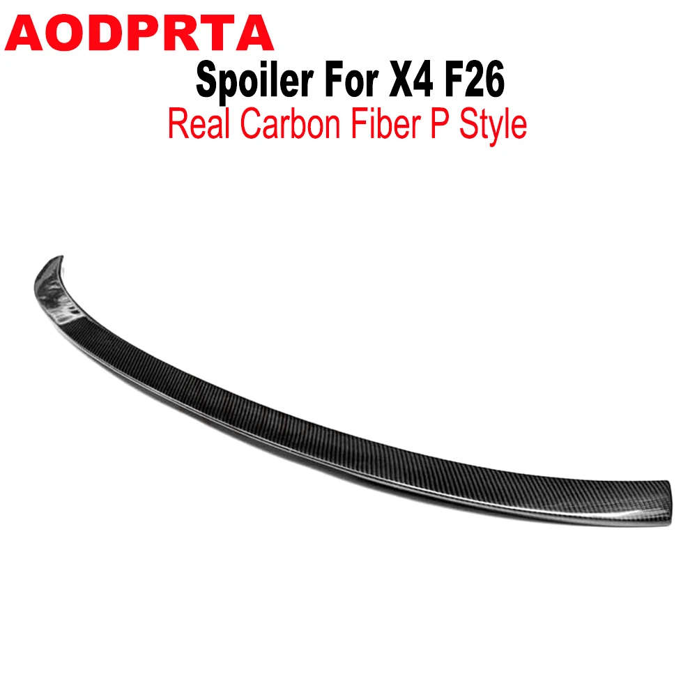 Performance Style Rear Boot Trunk Lip Lid Ducktail Spoiler For BMW X4 F26 2015-2018 Real Carbon Fiber P