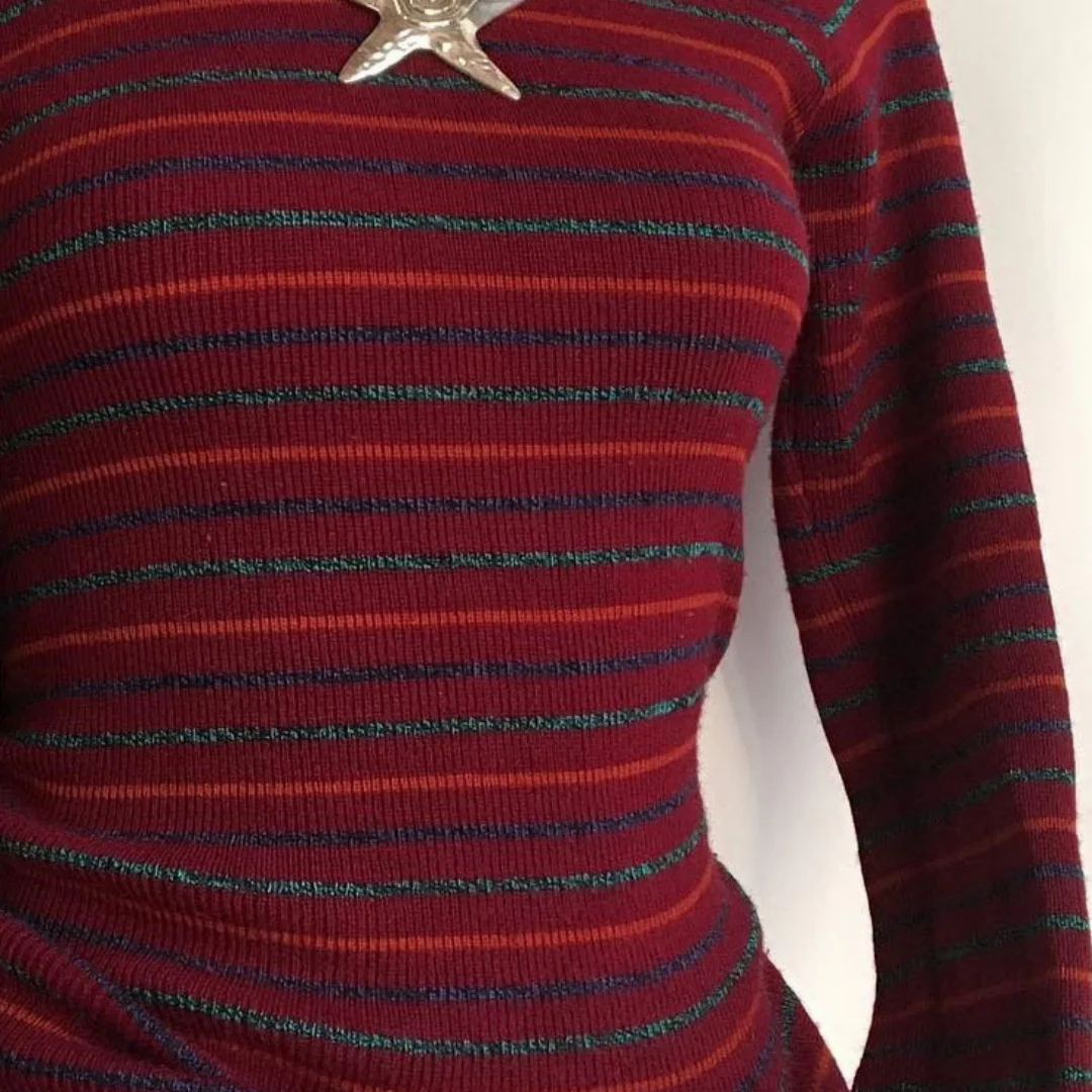 

Женский свитер с цветными блоками, облегающий вязаный топ с полувысоким воротником, художественный повседневный стиль на весну и осень