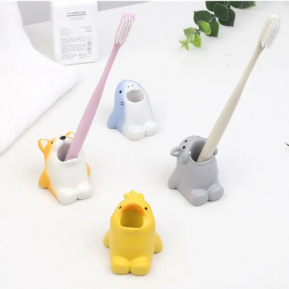 Delicate Corgi Animals Pen Container Waterproof Antiskid Pen Pencil Holder Duck Resin Toothbrush Holder Desk Organization