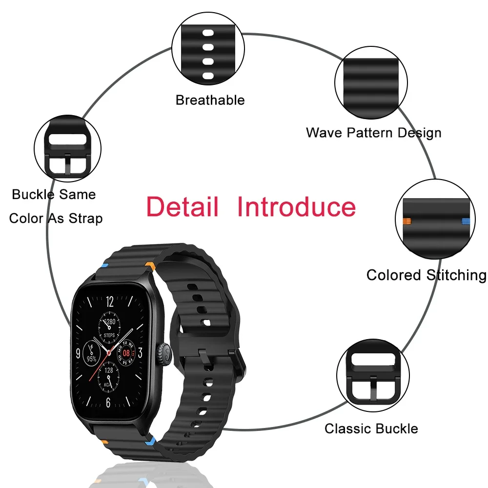 Универсальный ремешок для часов 20 мм, совместимый с Amazfit GTS 4 43 мм Active 42 мм GTS 4 Mini 42 мм, браслет для Amazfit GTS 4 3 2 20 мм