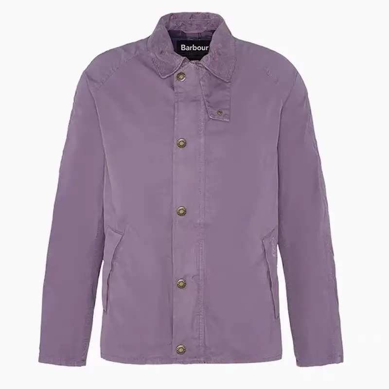 

B@r Traker Unisex Casual Jacket Waxless Primavera E Outono Brasão Roxo Escuro Lavender