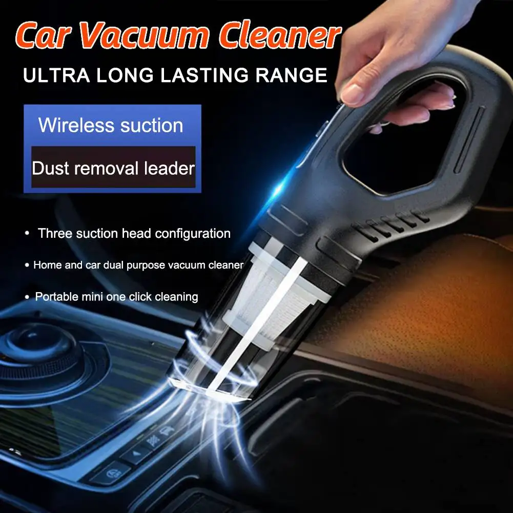 12W Car Wet Dry Vacuum Cleaner Powerful Suction Cordless Vacuum Cleaner Mini Vacuum Cleaner for Vehicle/Home/Office/Pet Hair