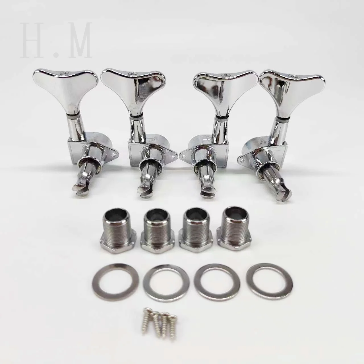 4-string Electric Bass Tuning Pegs Fishtail Fully Enclosed Design Machine Heads Tuning Pegs for Electric Bass Guitar Accessories