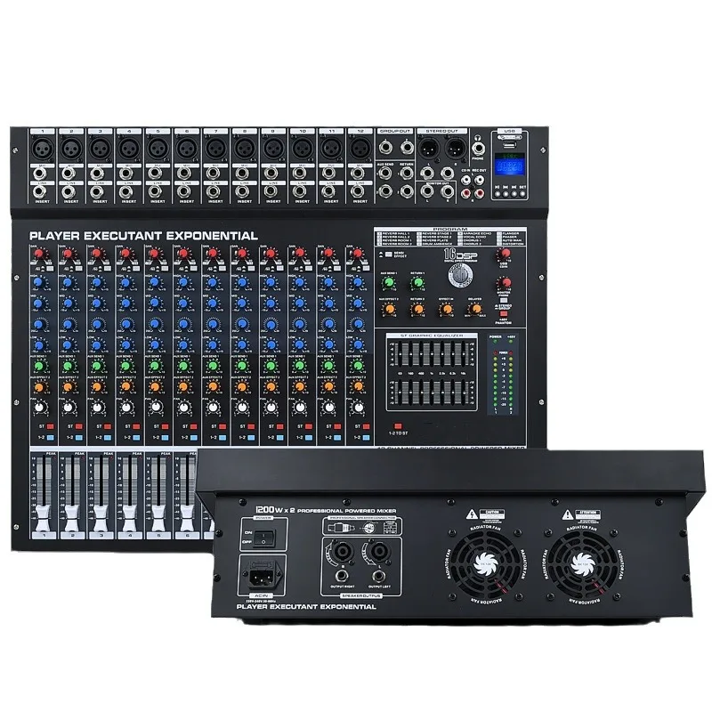 Professional mixer power amplifier all-in-one machine 8/12 channels high-power reverberation equalization effect