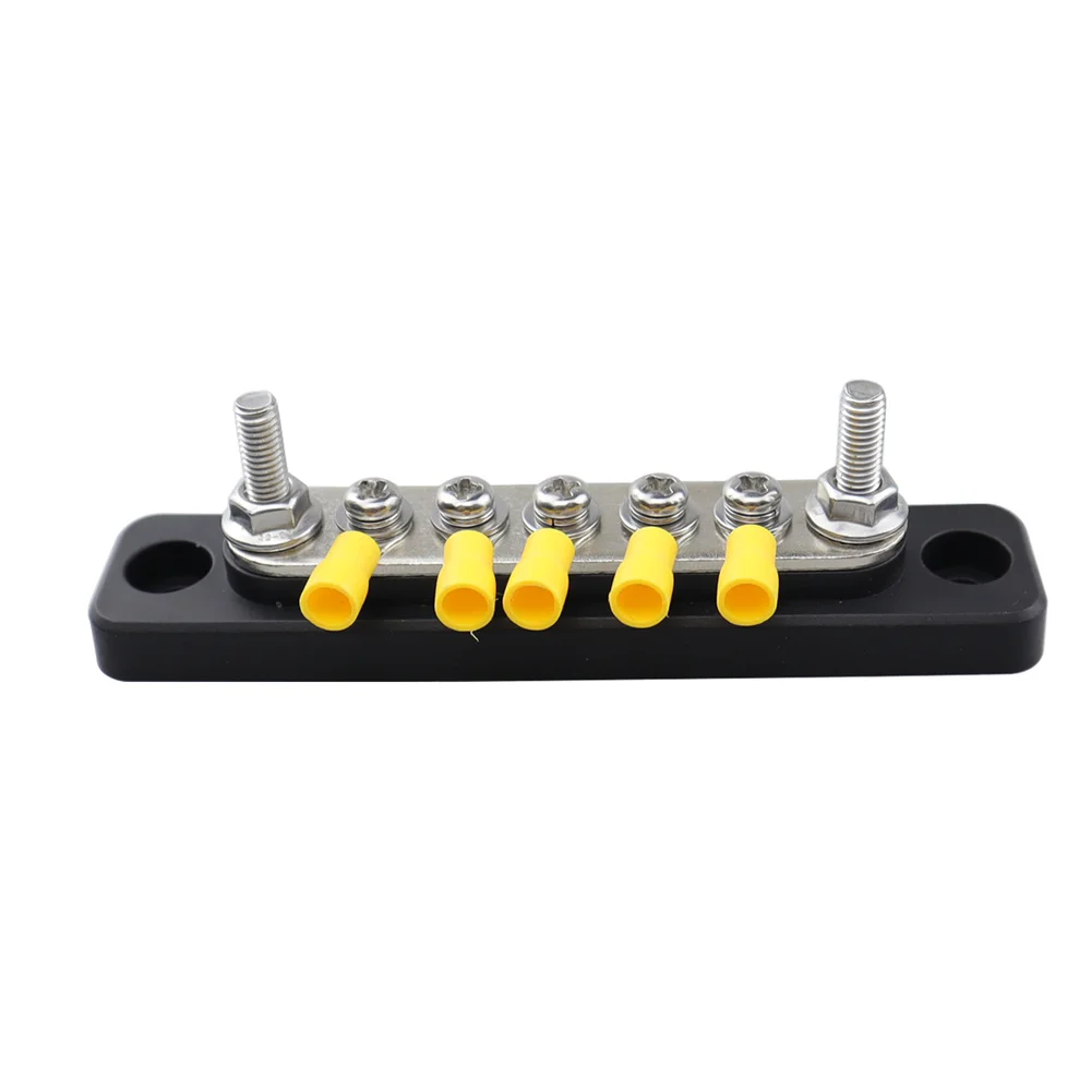 For High Current DC Busbar 48V 100A with Cover New Marine Yacht Busbar 5-Way Wiring Block