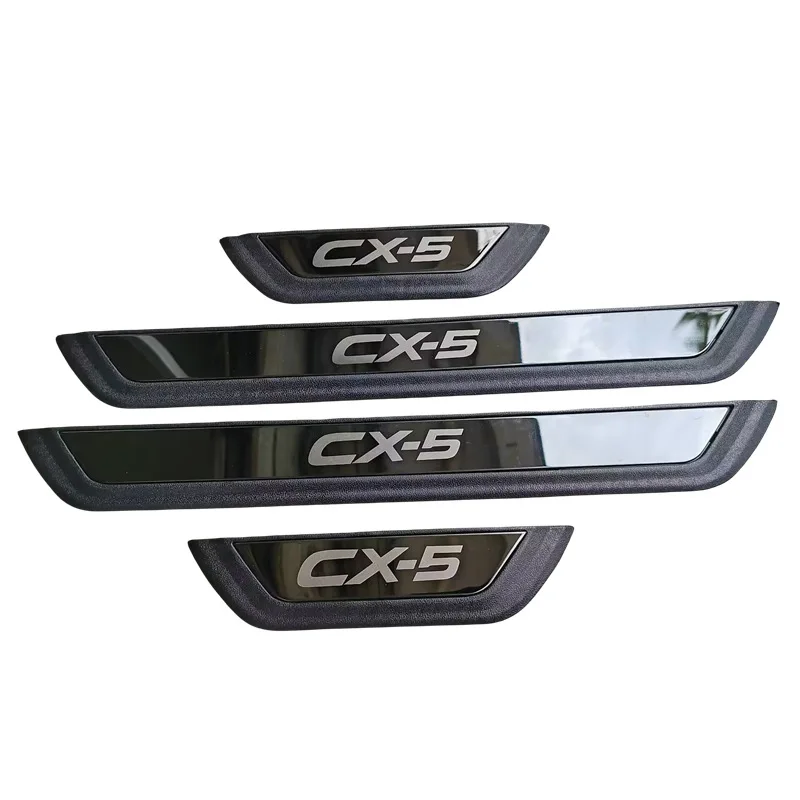 For Mazda Cx-5 Cx 5 2017 2018 2019-2022 2023 2024 Door Sill Plate Strips Stainless Steel Plastic Stickers Styling Car Auto Parts