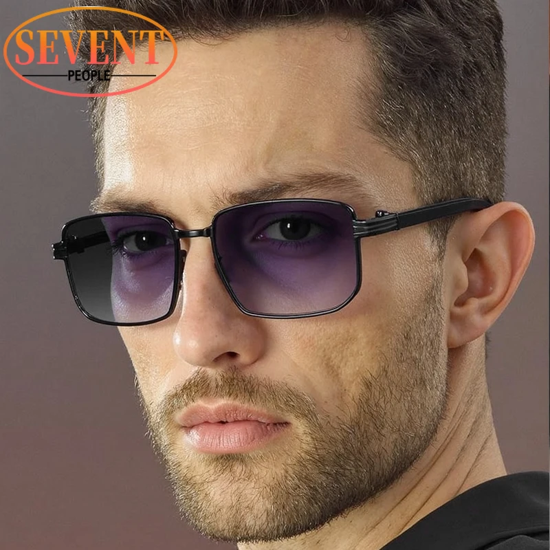 Gafas de sol rectangulares con montura pequeña Vintage para hombre, marca de lujo 2021, gafas de sol de conducción Steampunk a la moda, gafas de sol Retro para exteriores para hombre