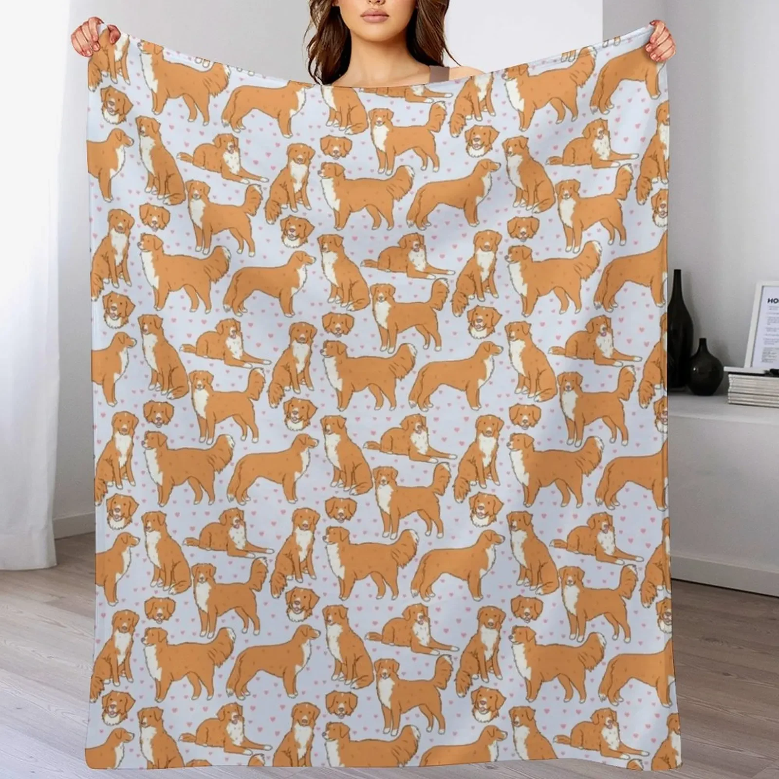 Nova Scotia Duck Tolling Retriever Throw Blanket Luxurious Soft Blanket Holiday Gift for Family