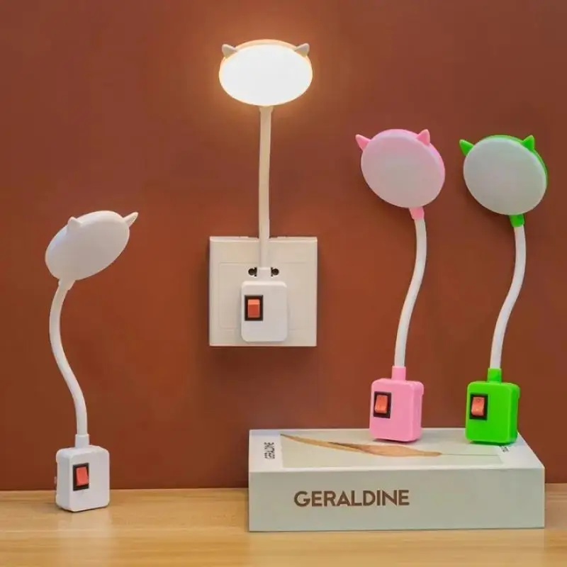 

Desk Lamp LED Nightlight Plug In Flexible Study Reading Lights With Switch Rechargeable Reading LED Night Light