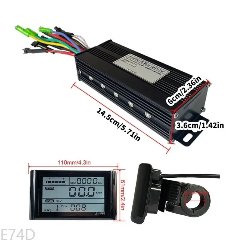 SW900 LCD 디스플레이 패널을 포함한 E74D 전기 자전거 변환 세트 및 자전거 향상을위한 30A Sine Wavy Controller