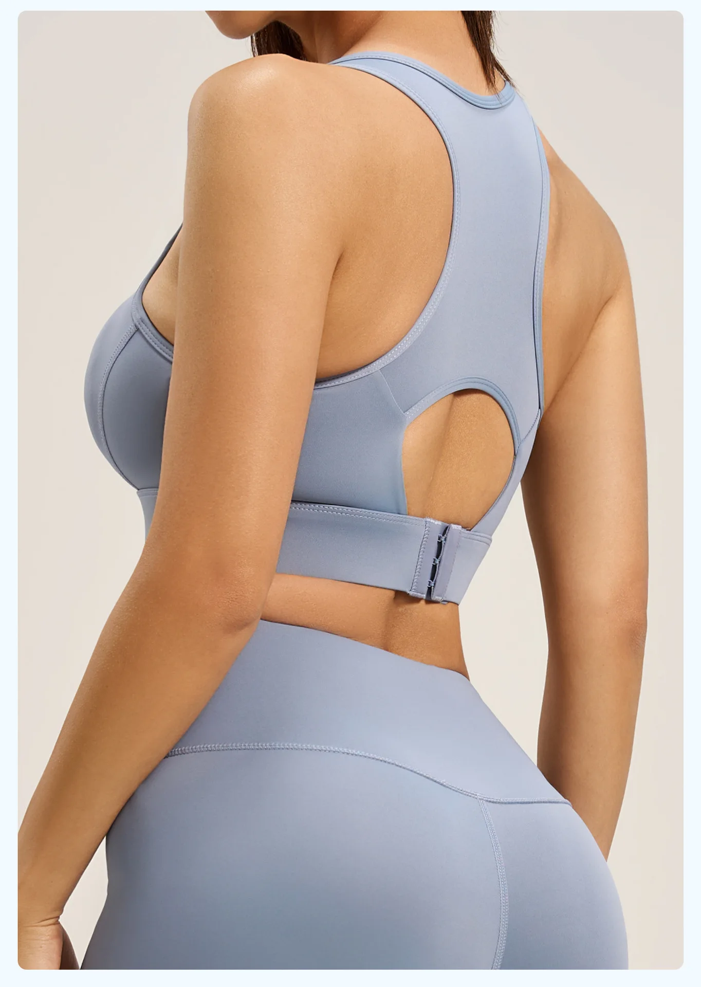 Women High Impact Sports Bra Racerback Back Hook Shockproof Yoga Fitness Workout Athletic Top With Removable Pads