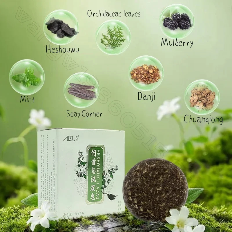Orchidaceae Herbal Shampoo 98g Oil-controlled Growth Hair Various Plant Ingredients Handmade Mugwort Shampoo