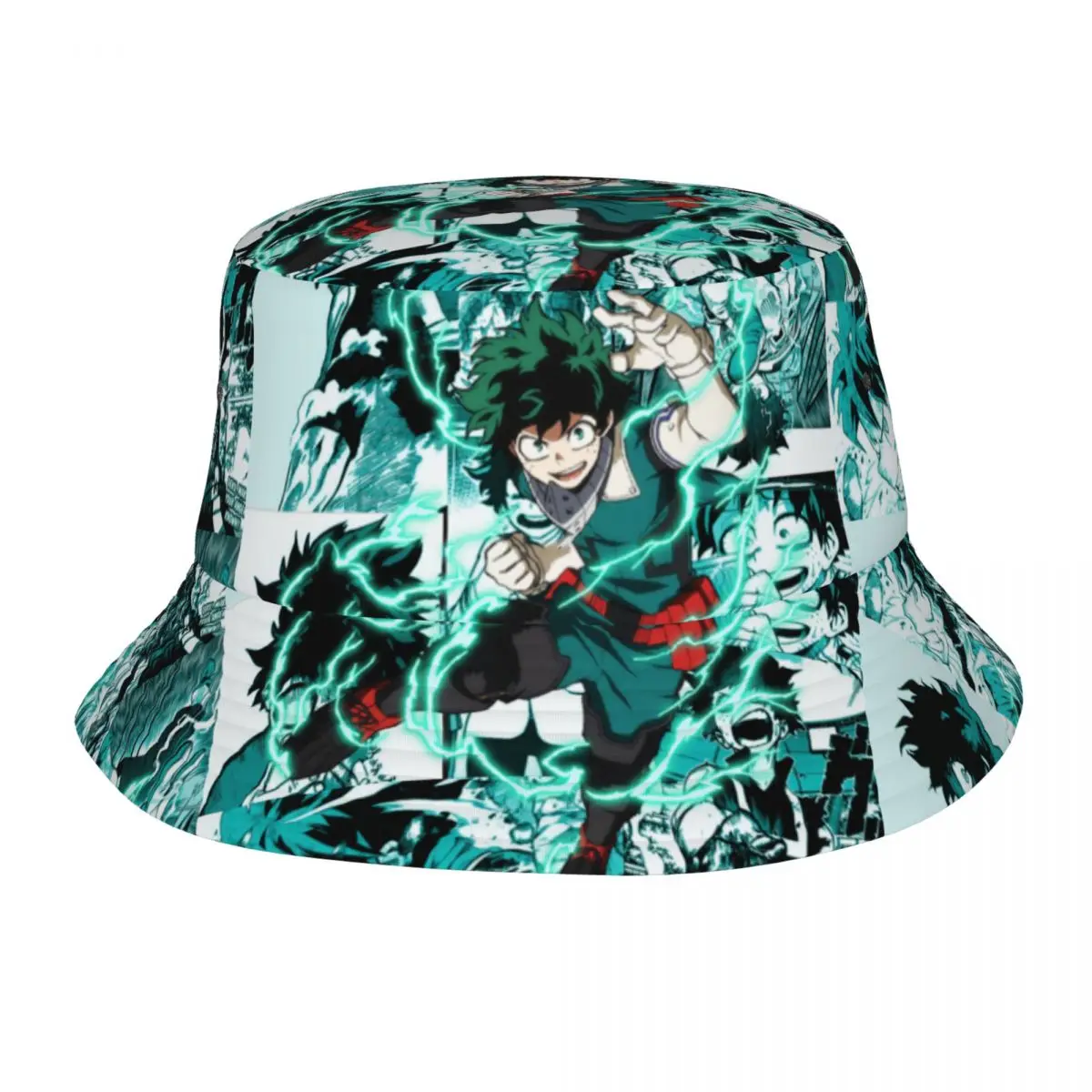 Izuku Midoriya Bucket Hat for Women Summer My Hero Academia Manga Anime Sun Hats Street for Outdoor Sport Fishing Cap Boonie Hat