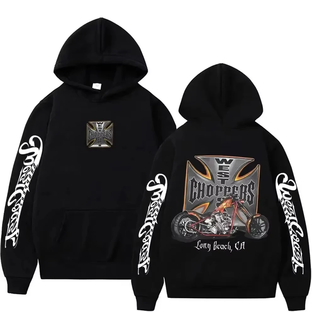 2025 West Coast Chopper Logo Graphic Hoodie Male Vintage Streetwear Men Women Long Sleeve Oversized Sweatshirt Gothic Hoodies