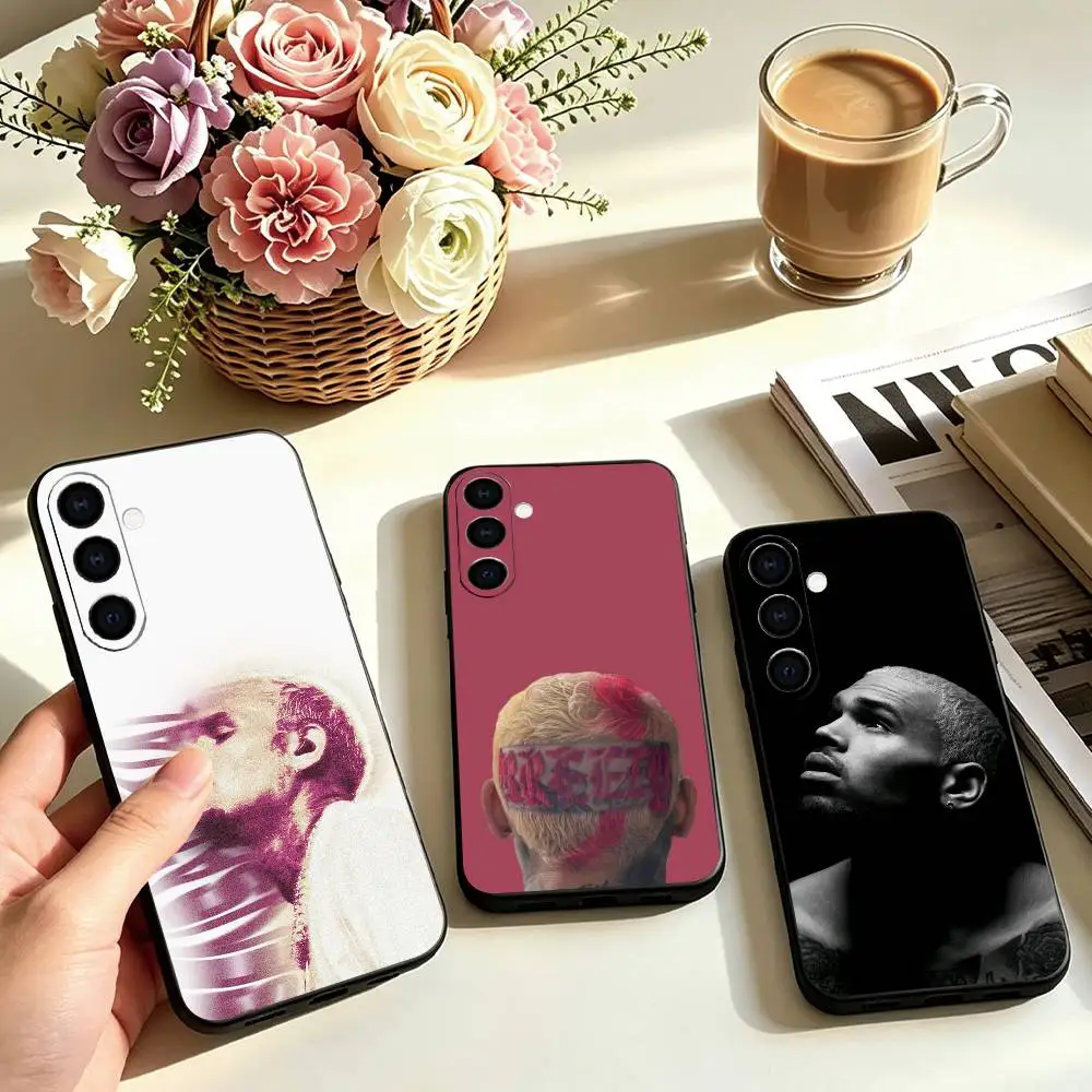Rapper C-Chris Brown Breezy  Phone Case For Samsung Galaxy A73,A72,A71,A70,A53,A52,A51,Soft Silicone Black Cover Gift